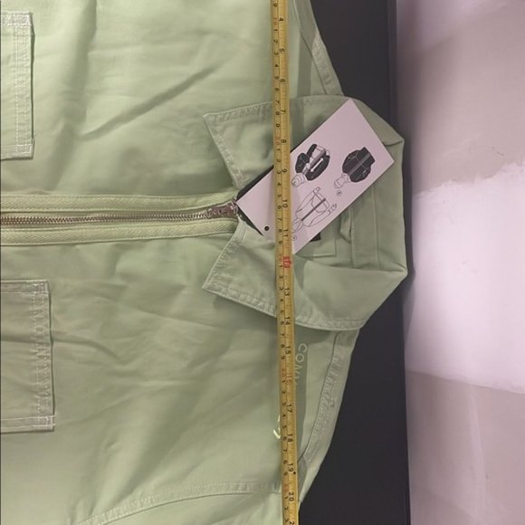 💖MEGA SALE💖Converse Mens 10020896-A07 Zip Front Long Sleeve Shirt Cotton Green - Picture 2 of 12